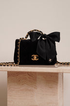 CHANEL 25K MINI RECTANGULAR TOP HANDLE | BLACK VELVET