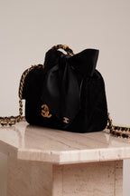 CHANEL 25K MINI RECTANGULAR TOP HANDLE | BLACK VELVET