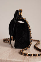 CHANEL 25K MINI RECTANGULAR TOP HANDLE | BLACK VELVET
