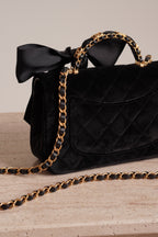CHANEL 25K MINI RECTANGULAR TOP HANDLE | BLACK VELVET