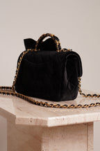 CHANEL 25K MINI RECTANGULAR TOP HANDLE | BLACK VELVET