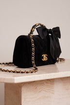CHANEL 25K MINI RECTANGULAR TOP HANDLE | BLACK VELVET