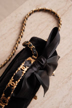 CHANEL 25K MINI RECTANGULAR TOP HANDLE | BLACK VELVET