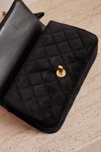 CHANEL 25K MINI RECTANGULAR TOP HANDLE | BLACK VELVET