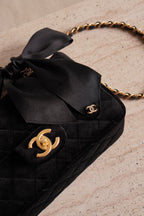 CHANEL 25K MINI RECTANGULAR TOP HANDLE | BLACK VELVET