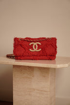 CHANEL MEDIUM TWEED FLAP BAG | RED