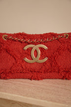 CHANEL MEDIUM TWEED FLAP BAG | RED