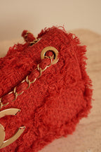 CHANEL MEDIUM TWEED FLAP BAG | RED