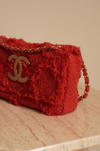 CHANEL MEDIUM TWEED FLAP BAG | RED