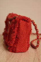 CHANEL MEDIUM TWEED FLAP BAG | RED