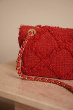 CHANEL MEDIUM TWEED FLAP BAG | RED