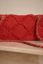 CHANEL MEDIUM TWEED FLAP BAG | RED