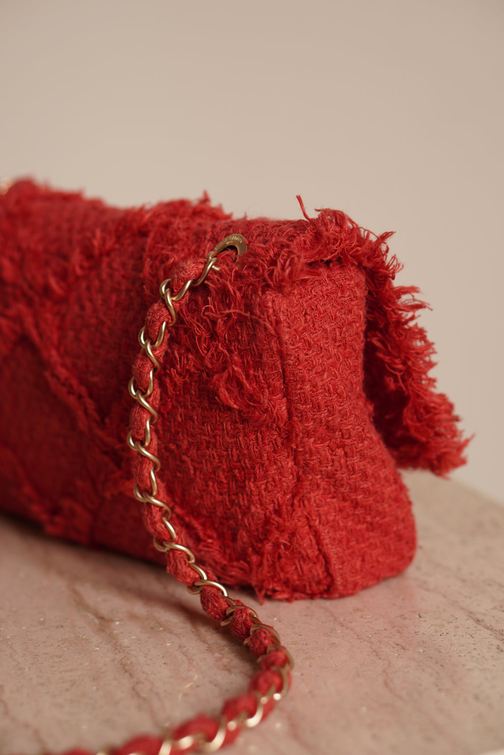 CHANEL MEDIUM TWEED FLAP BAG | RED