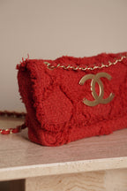 CHANEL MEDIUM TWEED FLAP BAG | RED