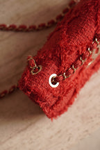 CHANEL MEDIUM TWEED FLAP BAG | RED