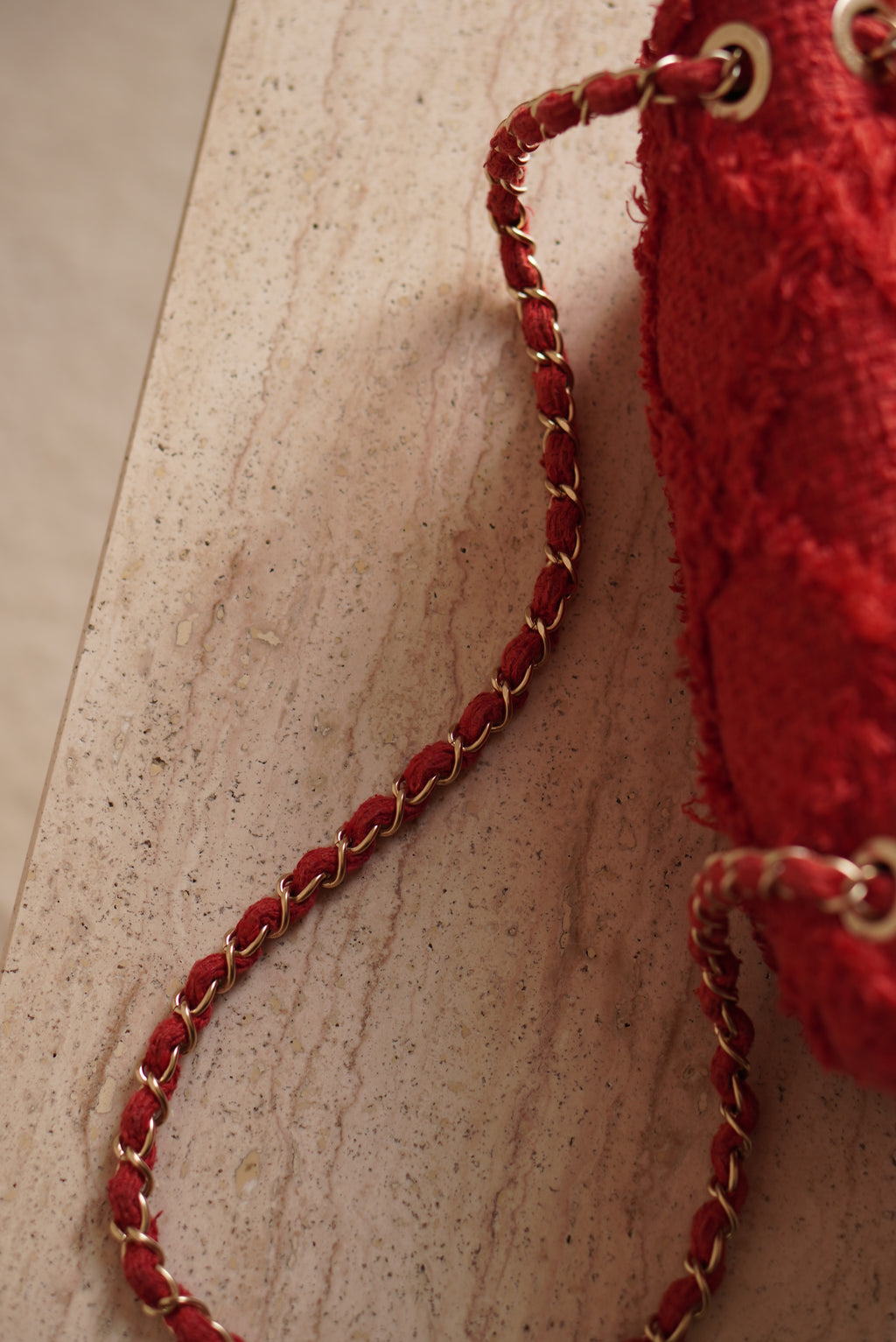 CHANEL MEDIUM TWEED FLAP BAG | RED