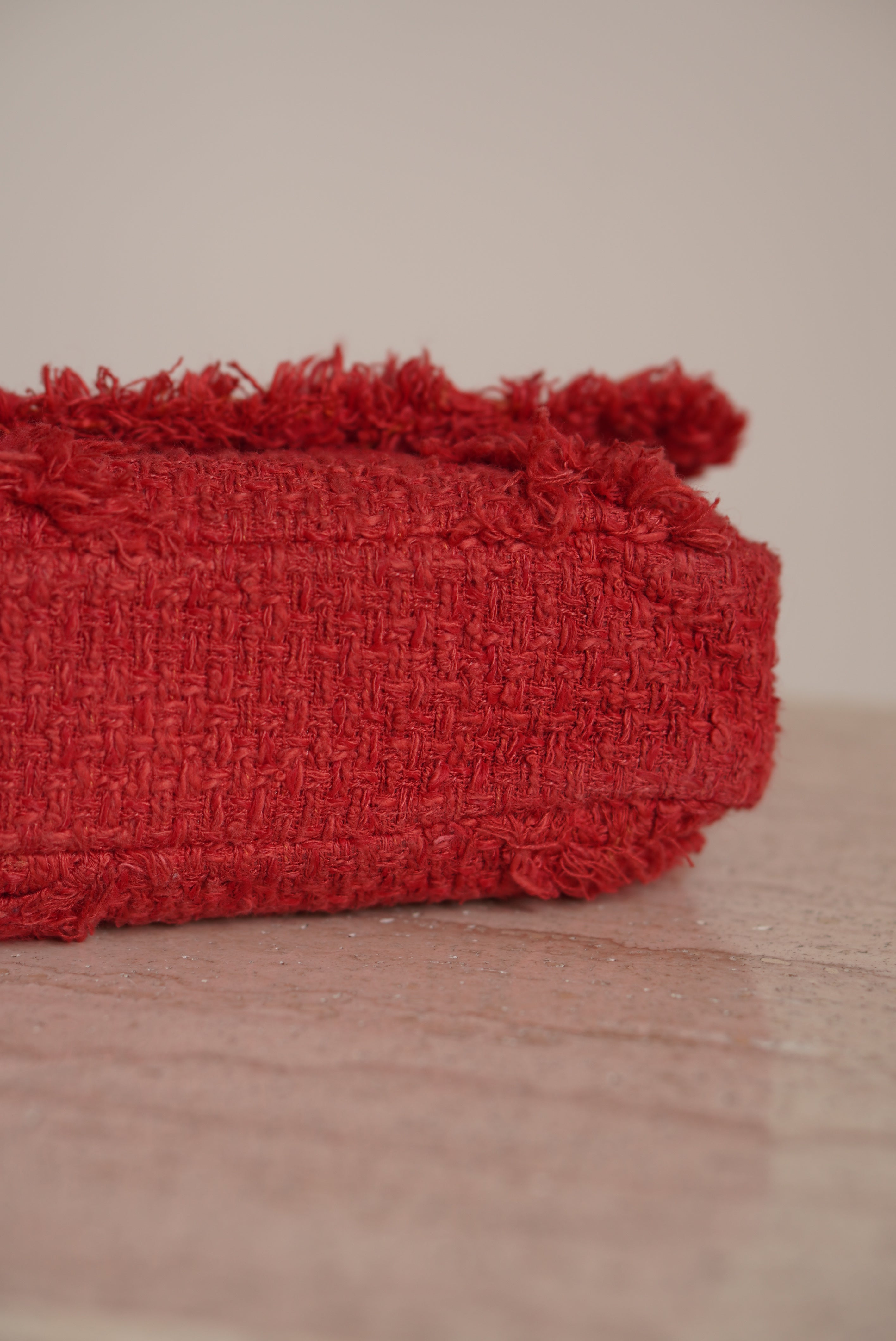 CHANEL MEDIUM TWEED FLAP BAG | RED