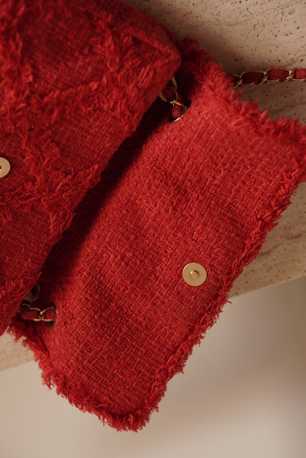 CHANEL MEDIUM TWEED FLAP BAG | RED