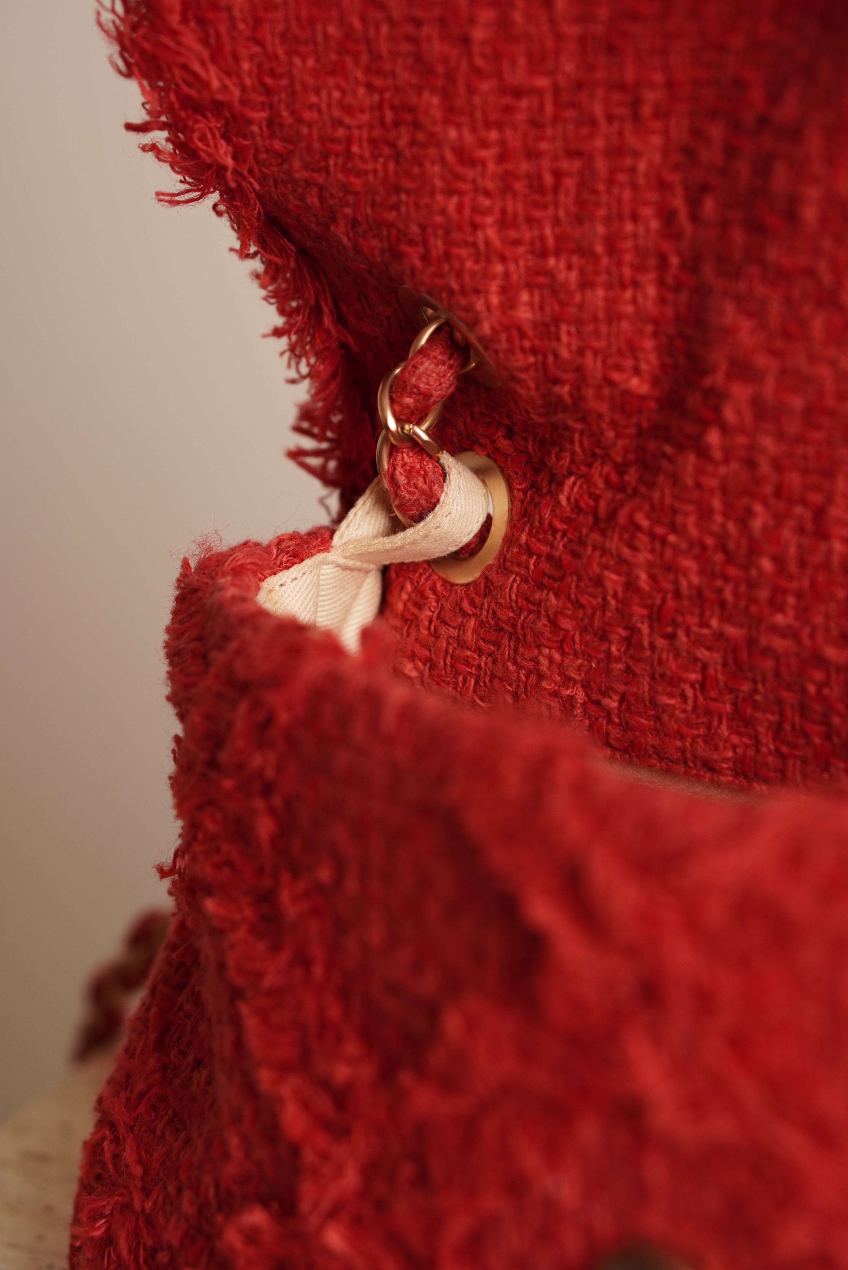CHANEL MEDIUM TWEED FLAP BAG | RED