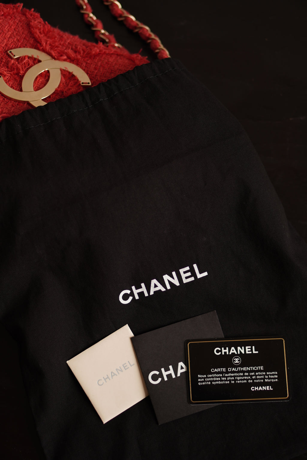 CHANEL MEDIUM TWEED FLAP BAG | RED