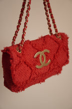 CHANEL MEDIUM TWEED FLAP BAG | RED