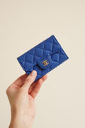CHANEL 22B FLAP CARD HOLDER | BLUE