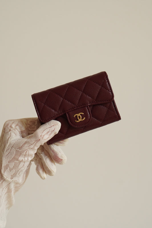 CHANEL FLAP CARD HOLDER | BURGUNDY