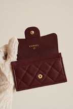 CHANEL FLAP CARD HOLDER | BURGUNDY