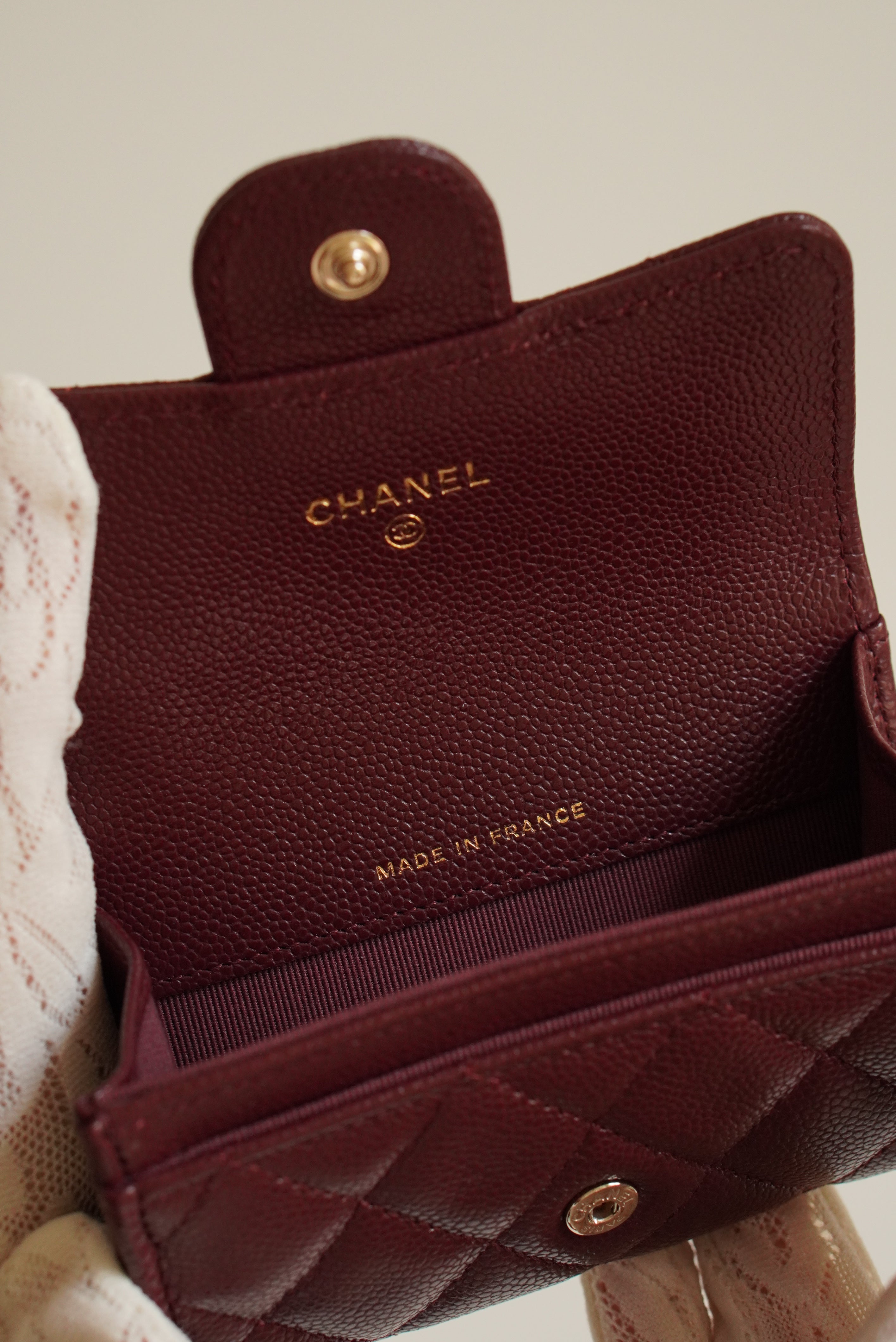 CHANEL FLAP CARD HOLDER | BURGUNDY