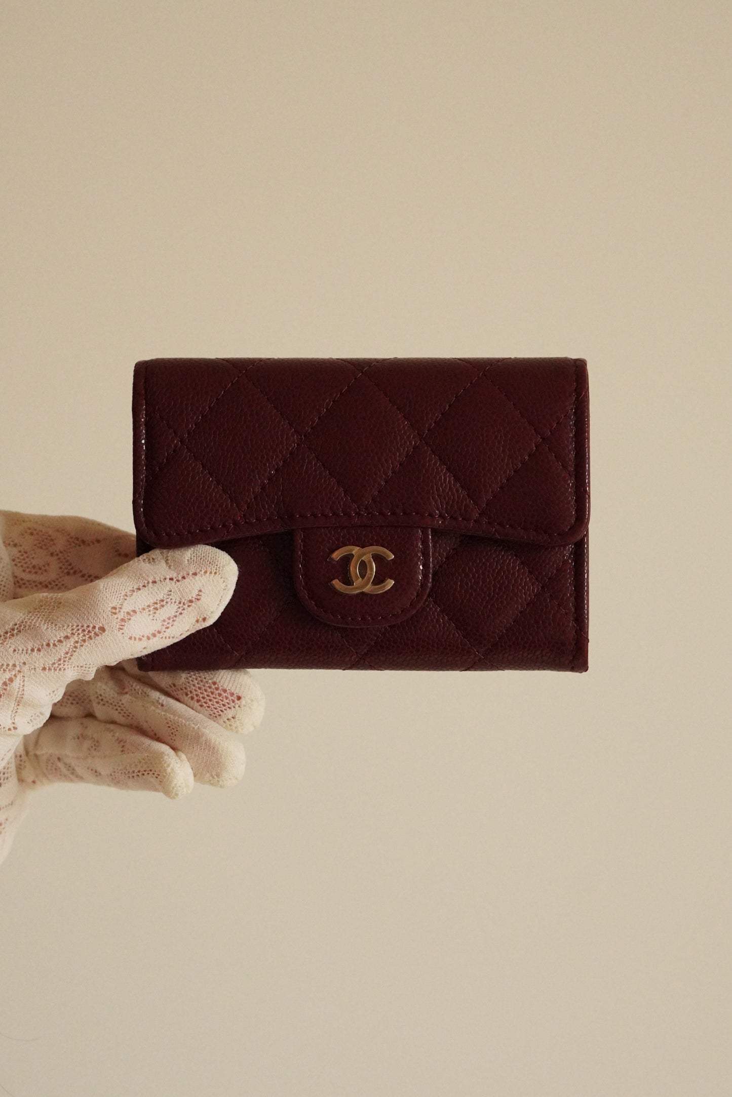 CHANEL FLAP CARD HOLDER | BURGUNDY