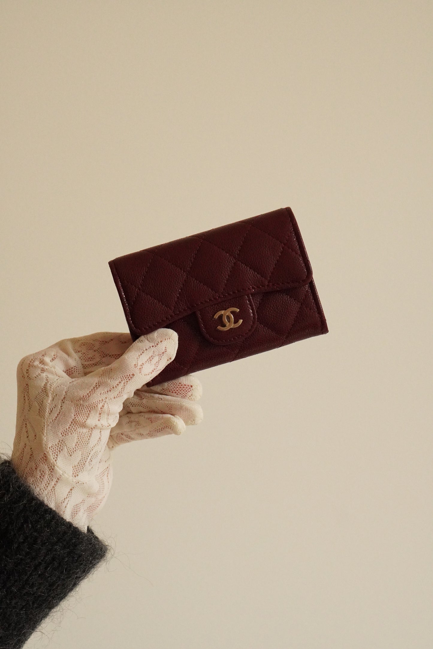 CHANEL FLAP CARD HOLDER | BURGUNDY