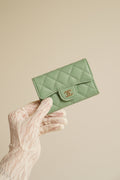 CHANEL FLAP CARD HOLDER | MINT GREEN