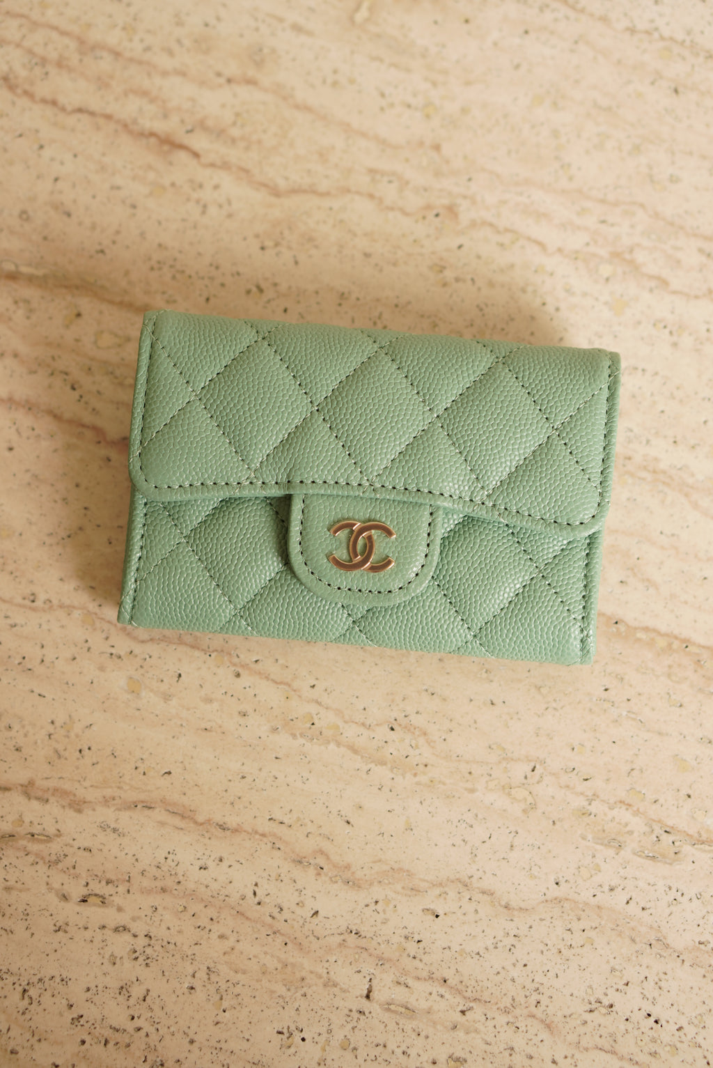 CHANEL FLAP CARD HOLDER | MINT GREEN