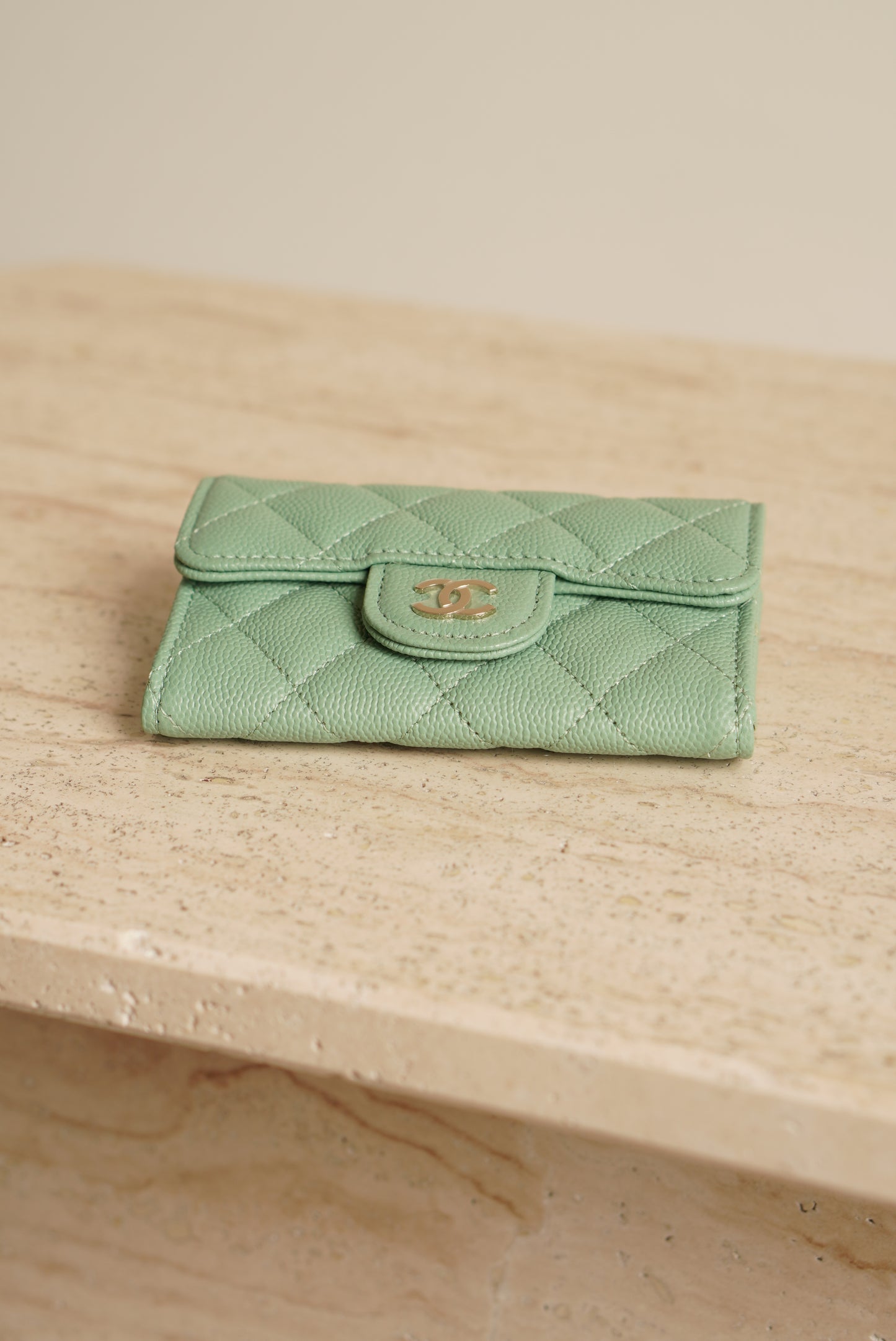 CHANEL FLAP CARD HOLDER | MINT GREEN