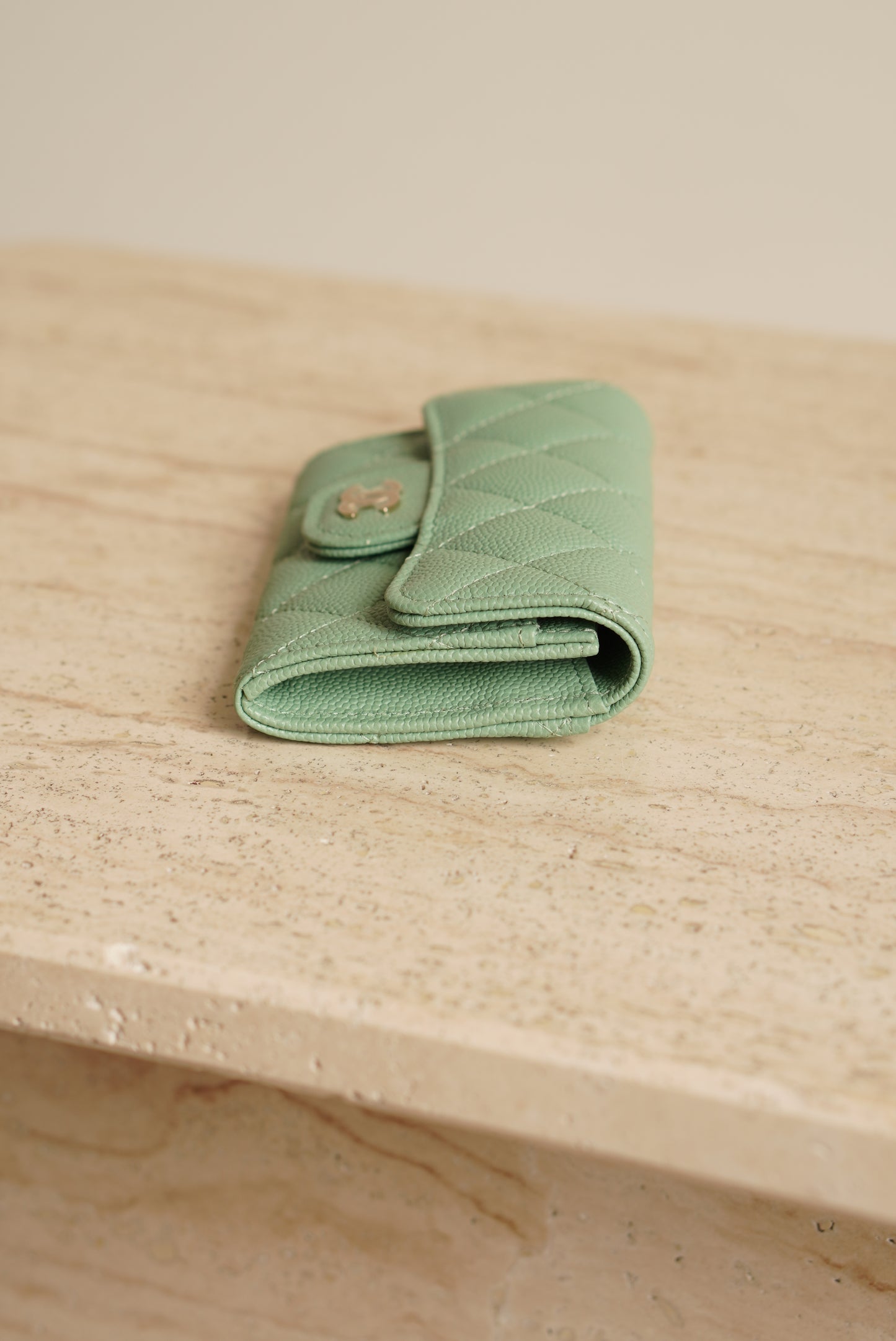 CHANEL FLAP CARD HOLDER | MINT GREEN