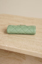 CHANEL FLAP CARD HOLDER | MINT GREEN