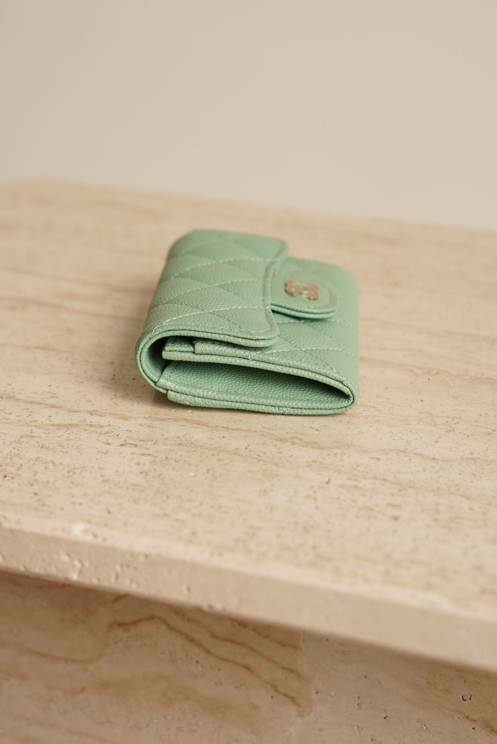 CHANEL FLAP CARD HOLDER | MINT GREEN