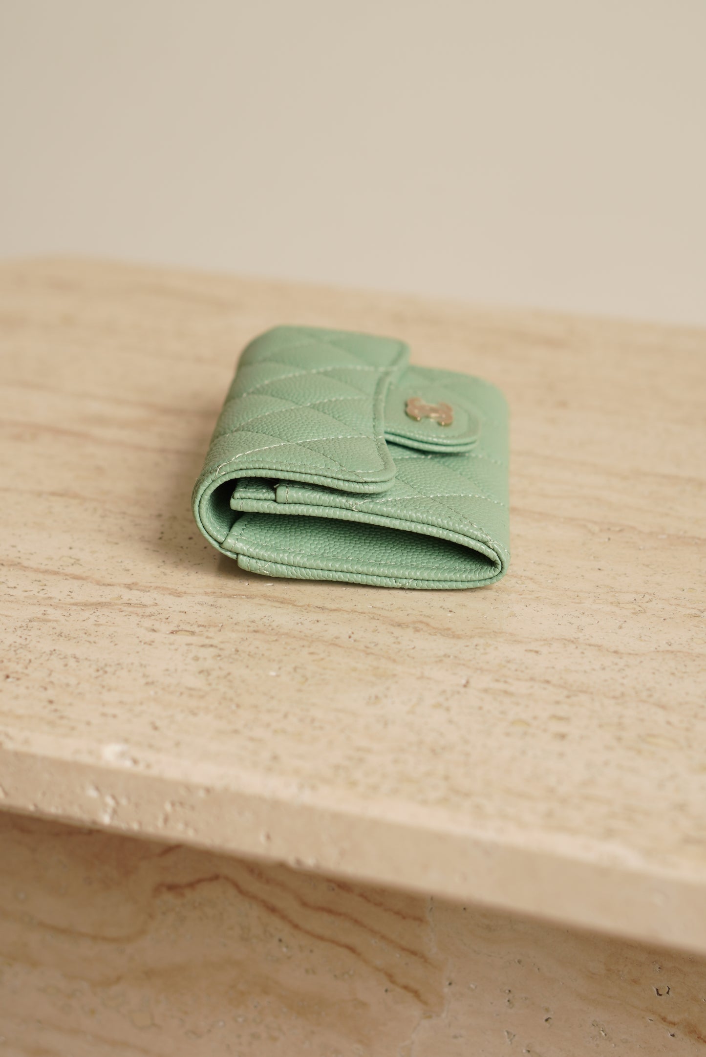 CHANEL FLAP CARD HOLDER | MINT GREEN