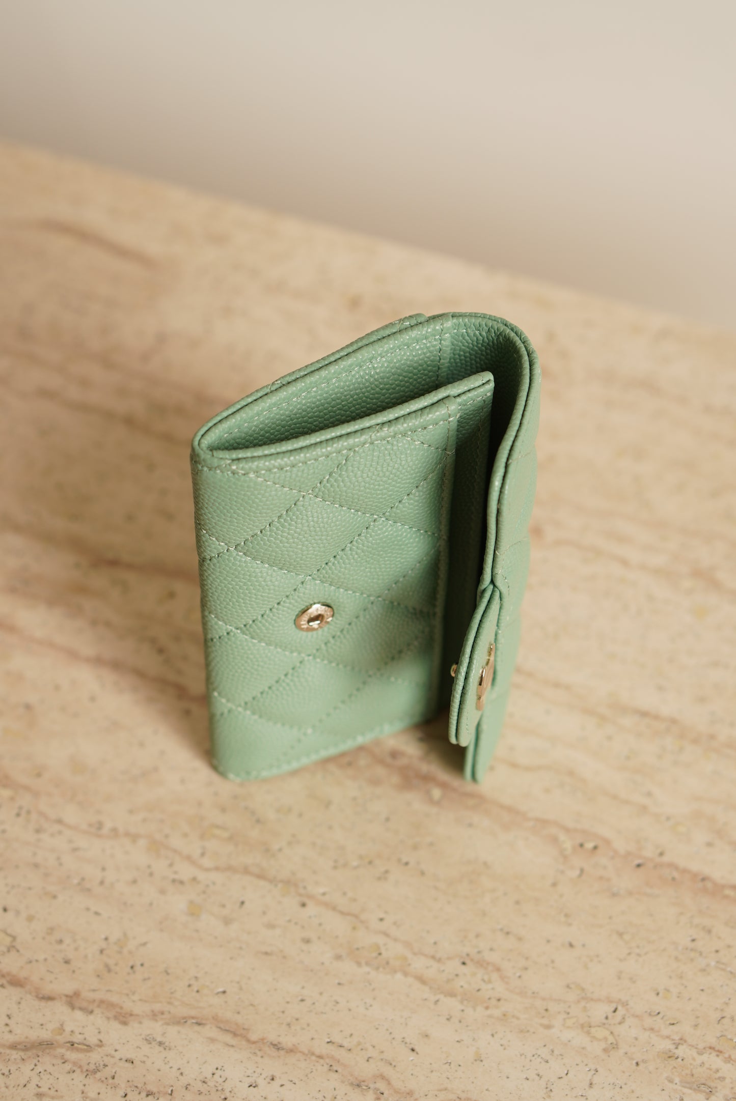 CHANEL FLAP CARD HOLDER | MINT GREEN
