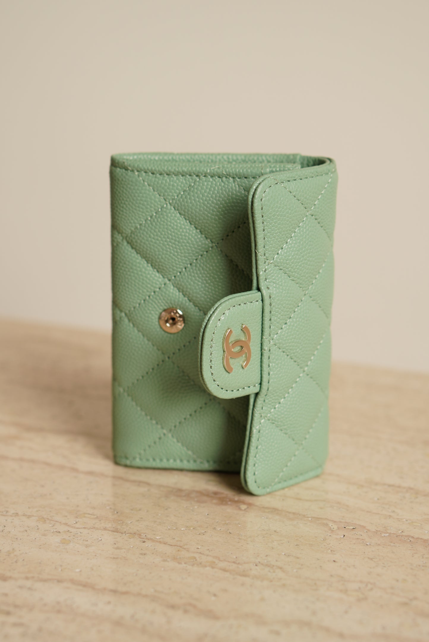 CHANEL FLAP CARD HOLDER | MINT GREEN