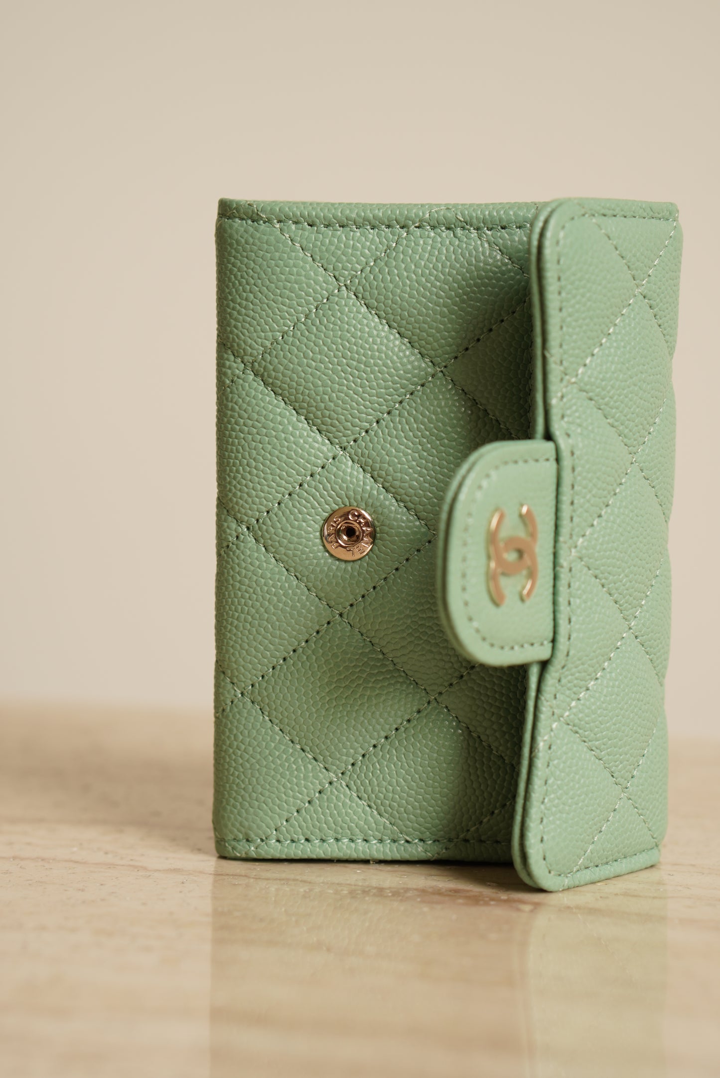 CHANEL FLAP CARD HOLDER | MINT GREEN