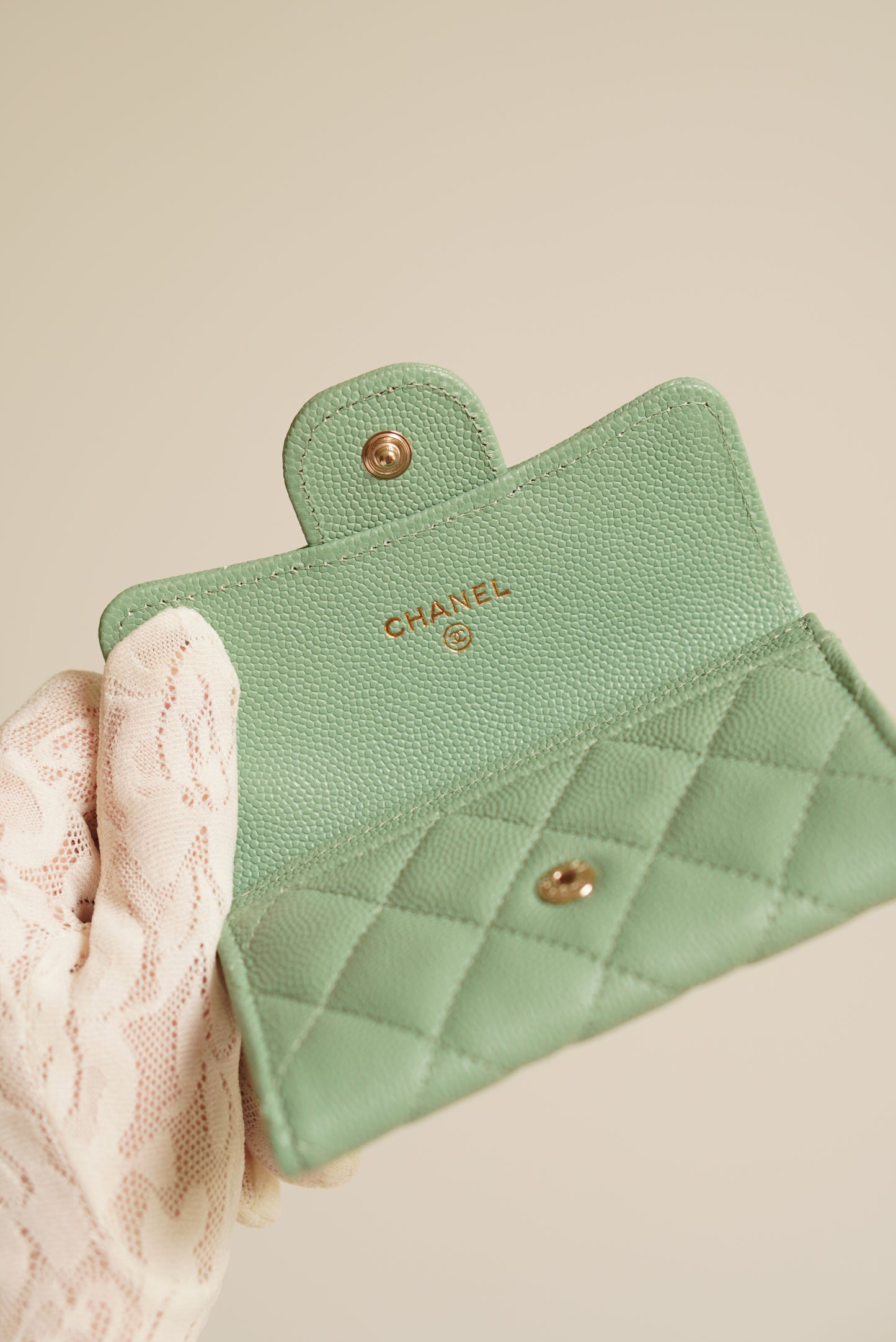 CHANEL FLAP CARD HOLDER | MINT GREEN