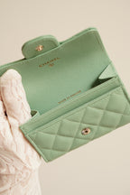 CHANEL FLAP CARD HOLDER | MINT GREEN