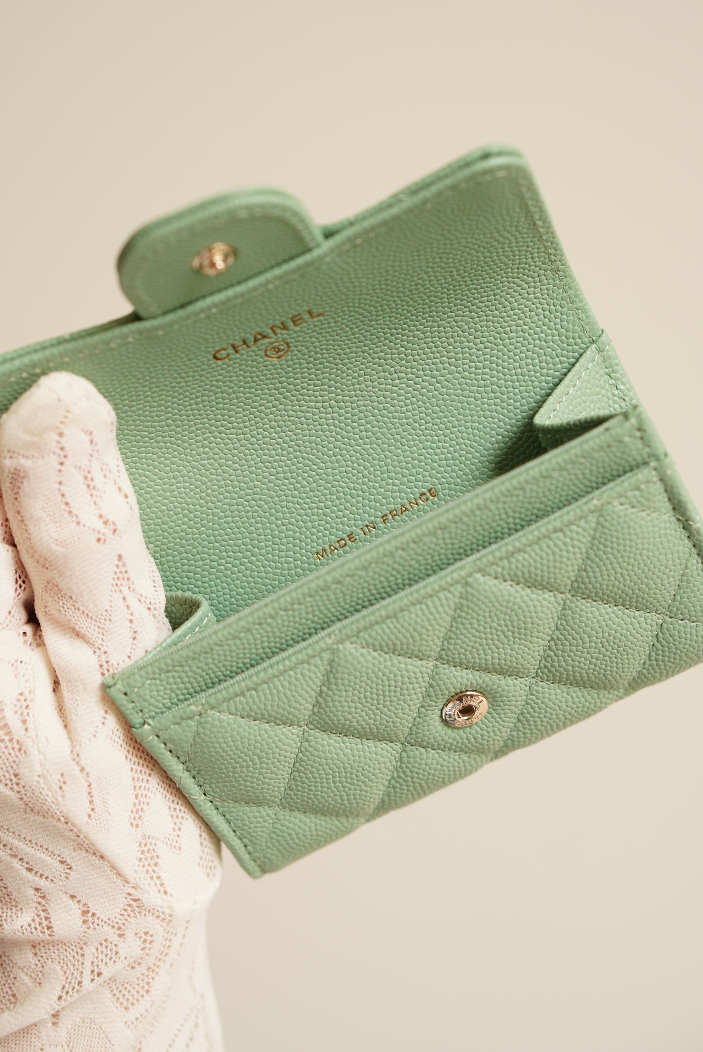 CHANEL FLAP CARD HOLDER | MINT GREEN