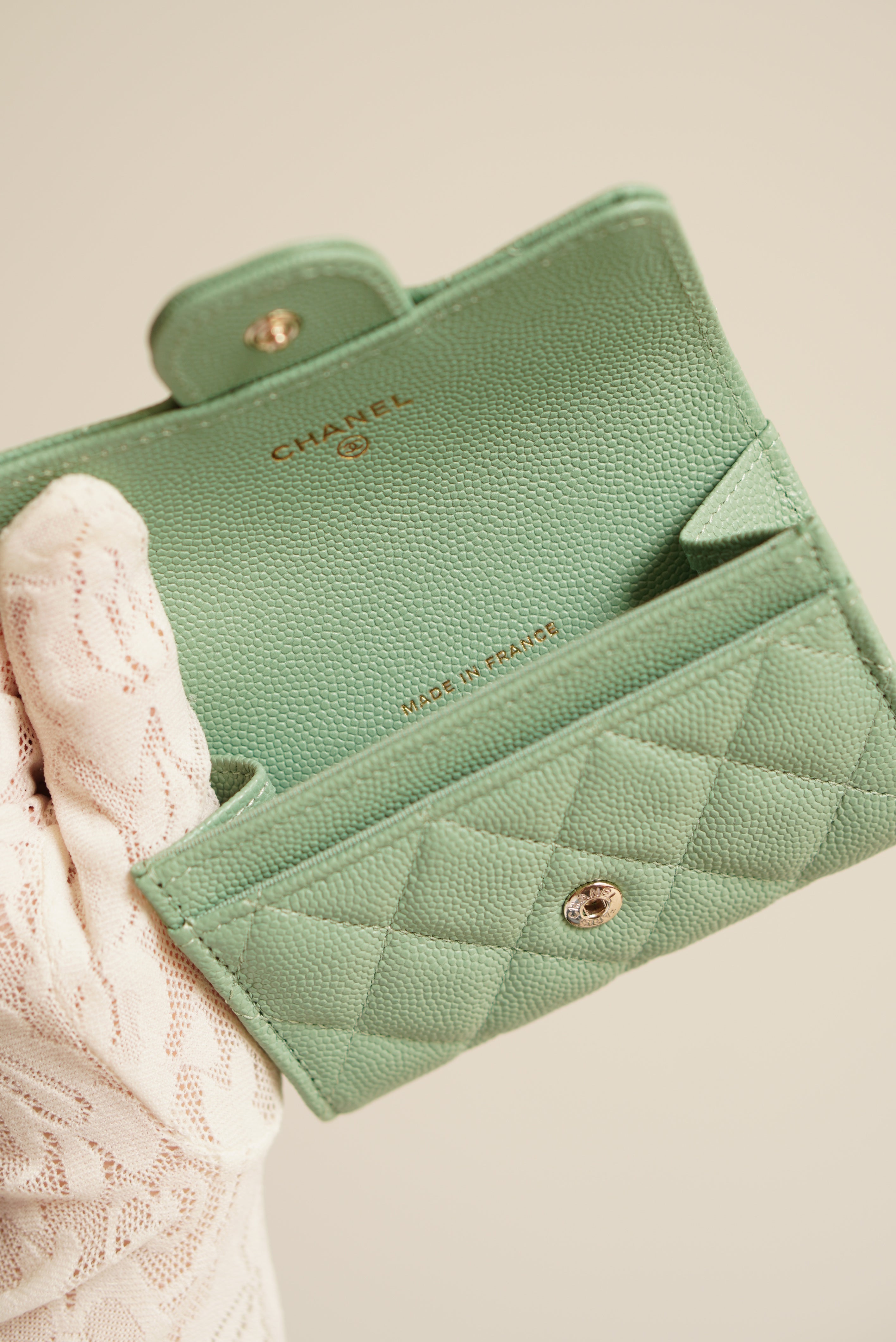 CHANEL FLAP CARD HOLDER | MINT GREEN
