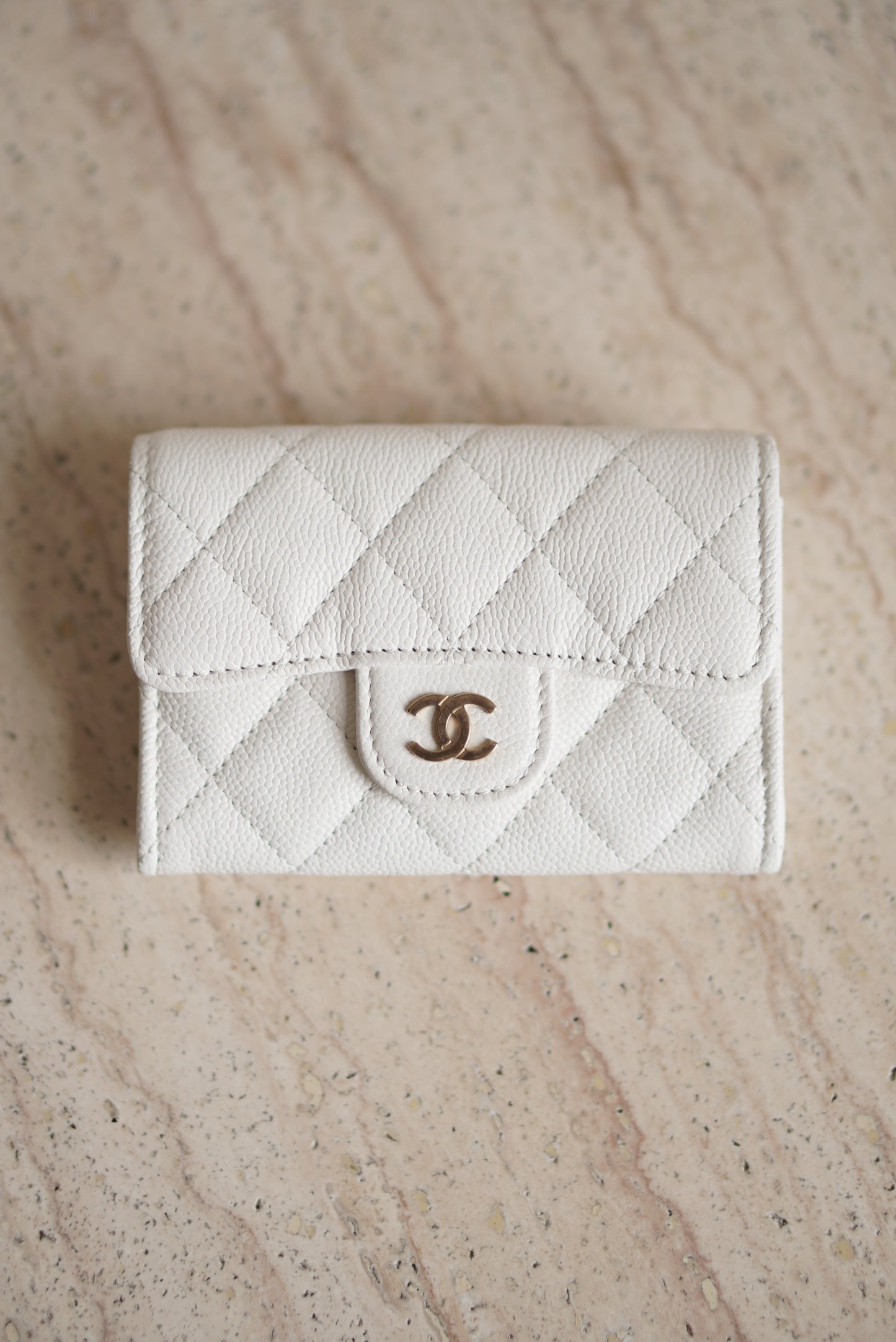 CHANEL FLAP CARD HOLDER | WHITE