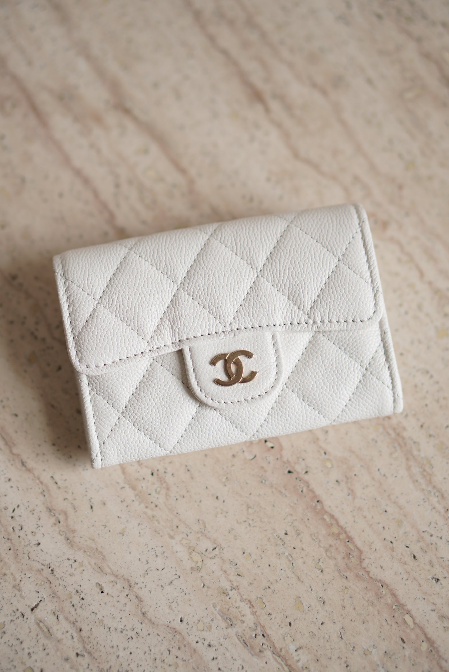 CHANEL FLAP CARD HOLDER | WHITE