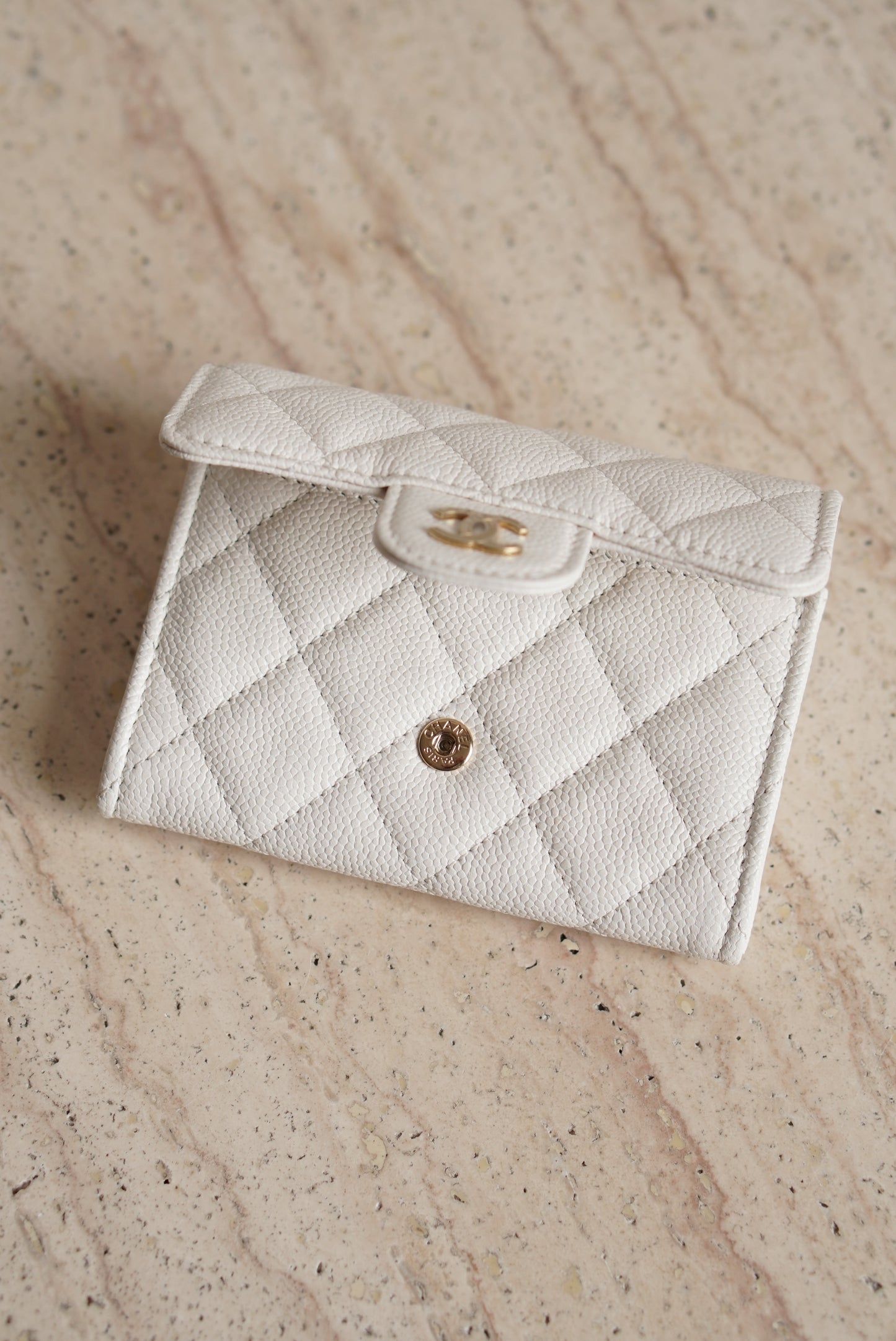 CHANEL FLAP CARD HOLDER | WHITE