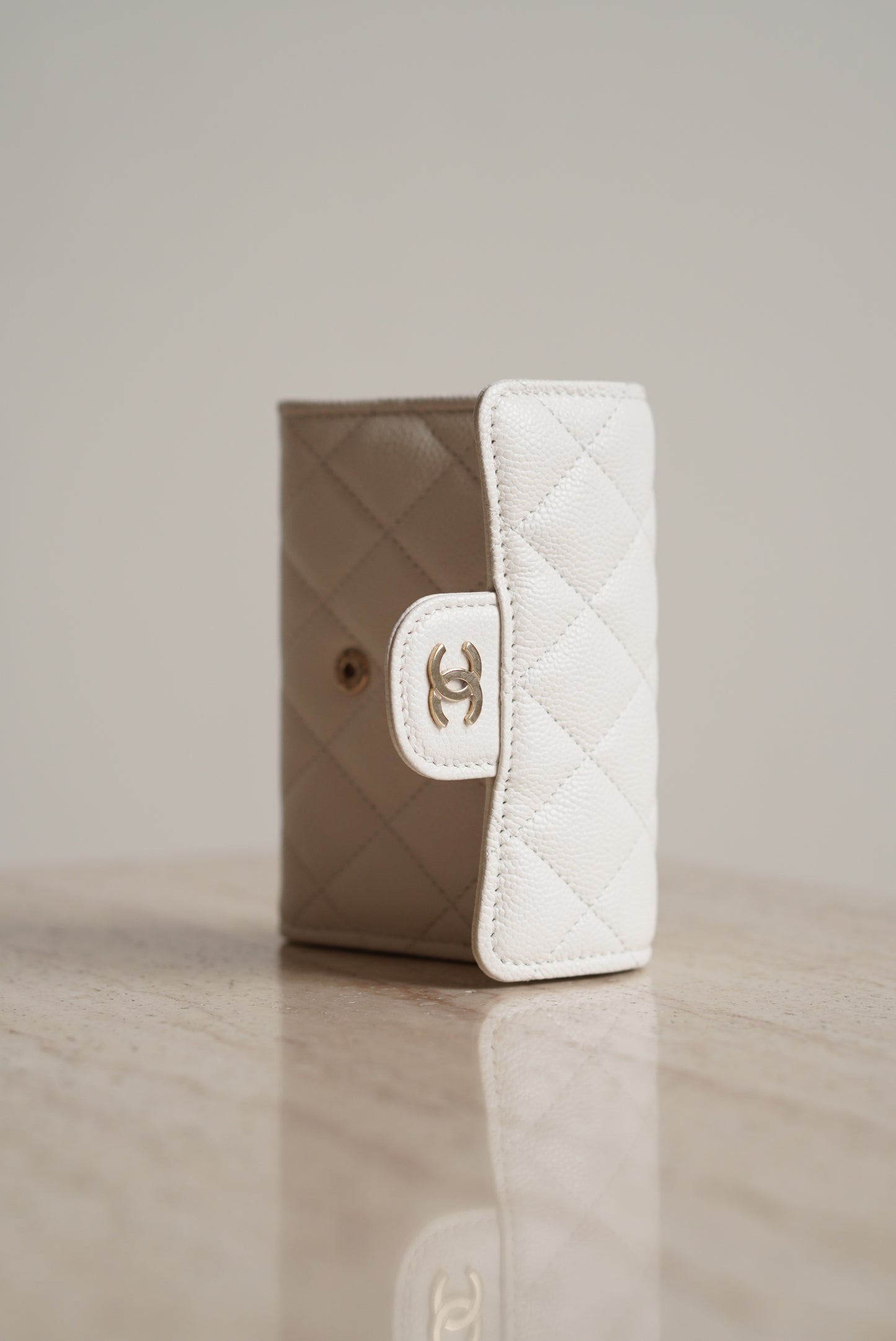 CHANEL FLAP CARD HOLDER | WHITE