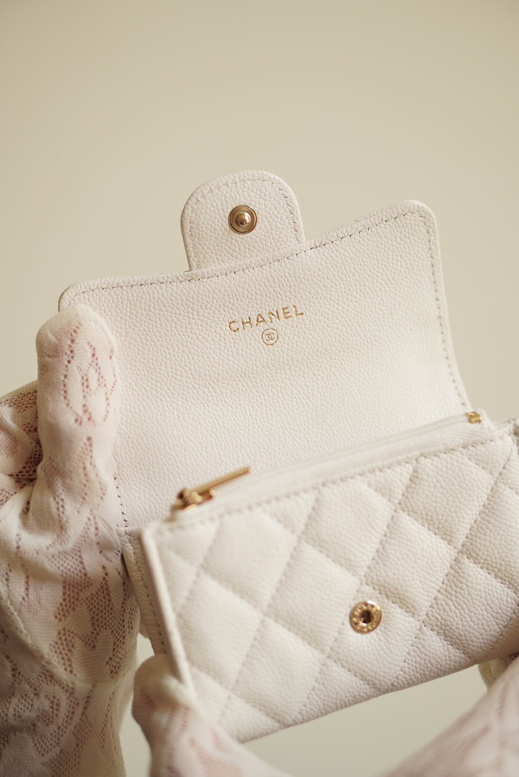 CHANEL FLAP CARD HOLDER | WHITE